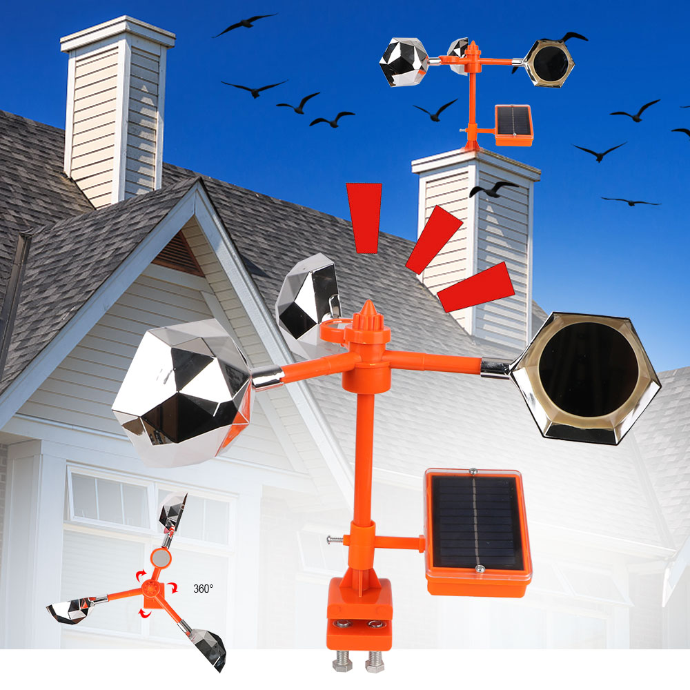 Solar Bird Scarer - Repelente de pássaros reflexivo solar voz